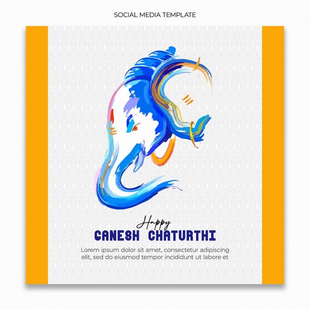 Happy ganesh chaturthi social-media-vorlage für instagram-post-feed