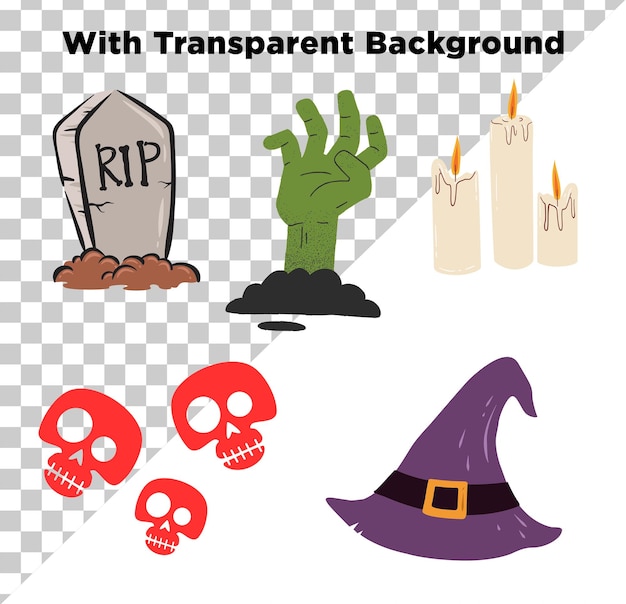 Happy Halloween Elements isolated on transparent background
