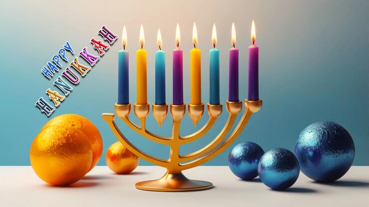 PSD happy hanukkah background concept