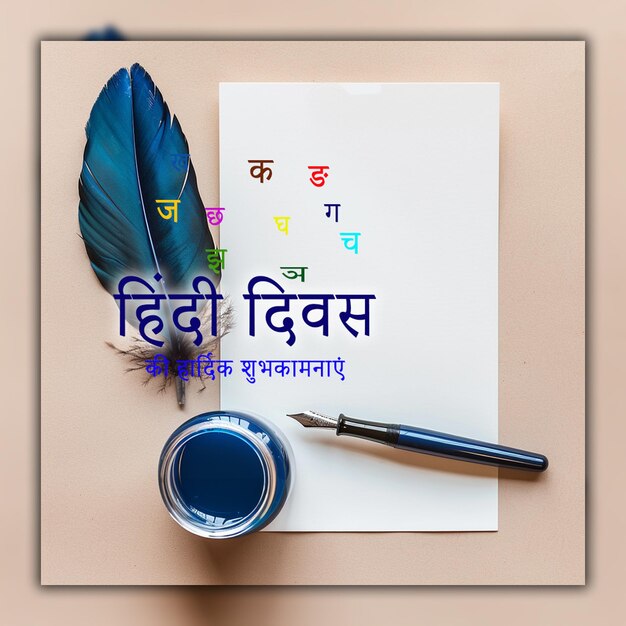 Happy hindi divas indische muttersprache feier hintergrund