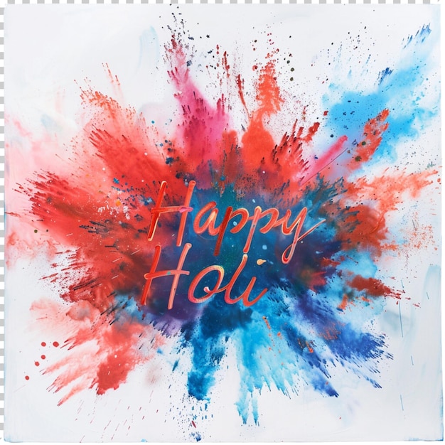 PSD happy holi concept dessiné à la main holi couleurs d'aquarelle éclaboussure sur un fond isolé