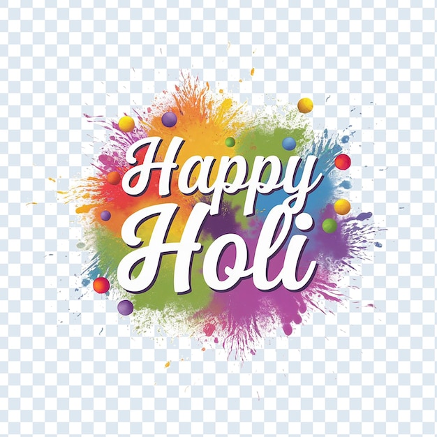 HAPPY HOLI DESIGN su uno sfondo trasparente