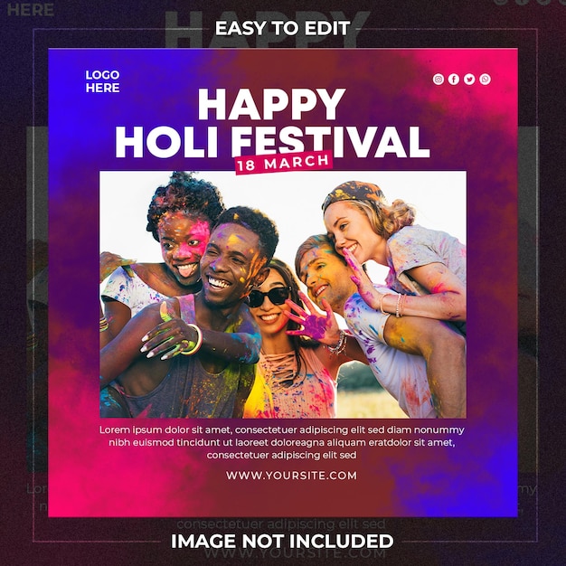 Happy Holi Festival Design-Vorlage