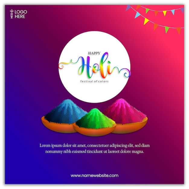 Happy holi post sui social media