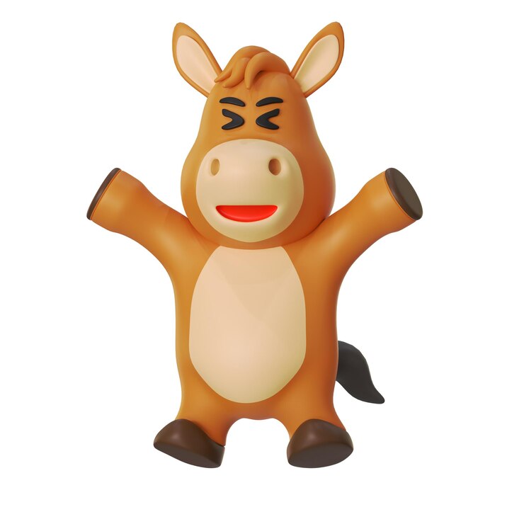 PSD happy horse mascot animal 3d