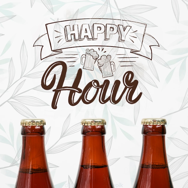 Happy Hour Avec Maquette De Bière Artisanale