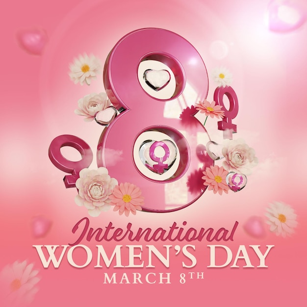 Happy international womens day flyer und social media post vorlage