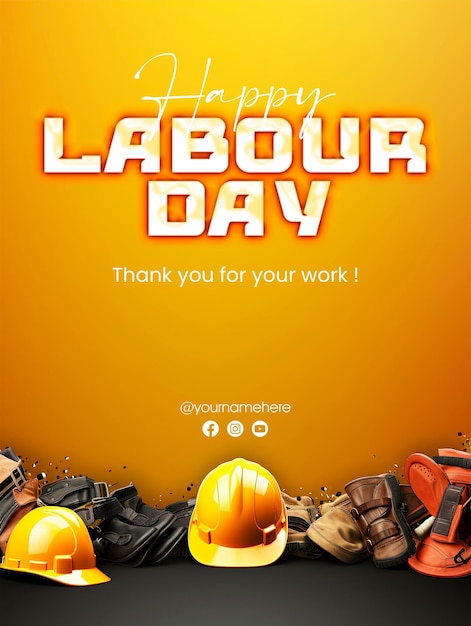 PSD happy labor day hintergrund und plakatdesign