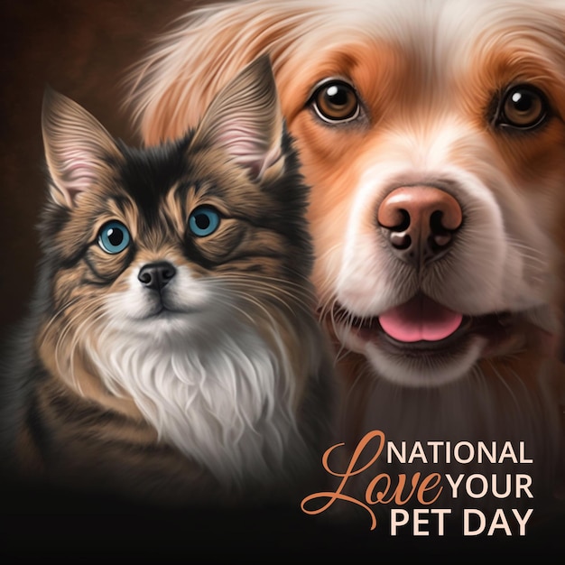 Happy National Love Your Pet Day Publication sur les réseaux sociaux