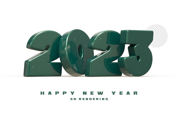 PSD happy new year 2023 3d number