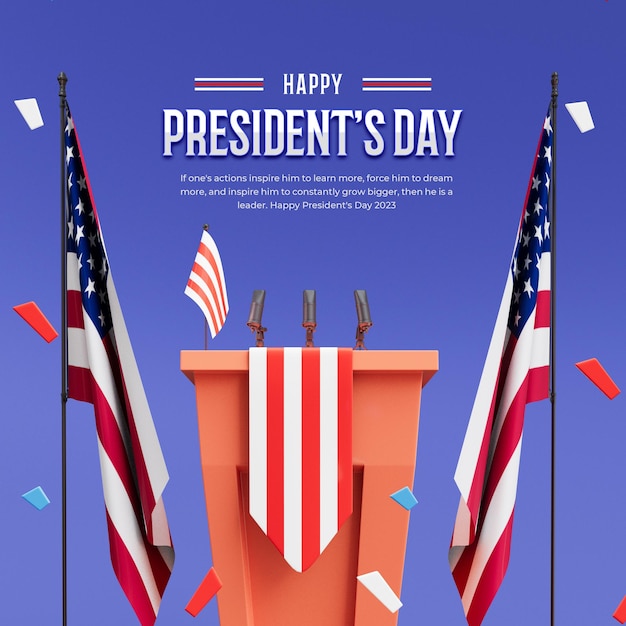 PSD happy presidents day post-design-vorlage