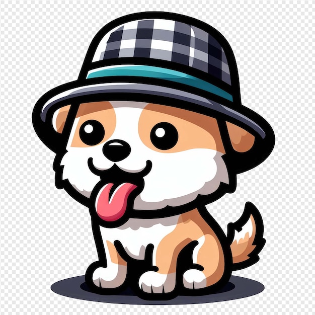 PSD happy puppy png-aufkleber