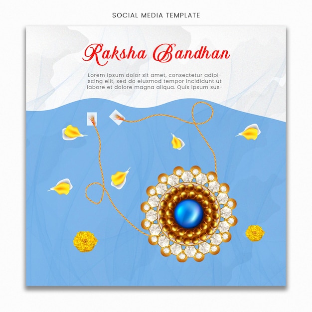 PSD happy raksha bandhan social-media-vorlage für instagram-post-feed