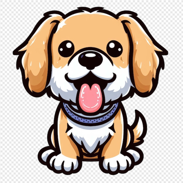 PSD happy tailwagger png adhesivo