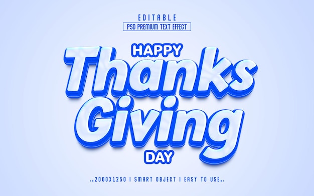 Happy Thanksgiving Tag 3D-Stil Texteffekt