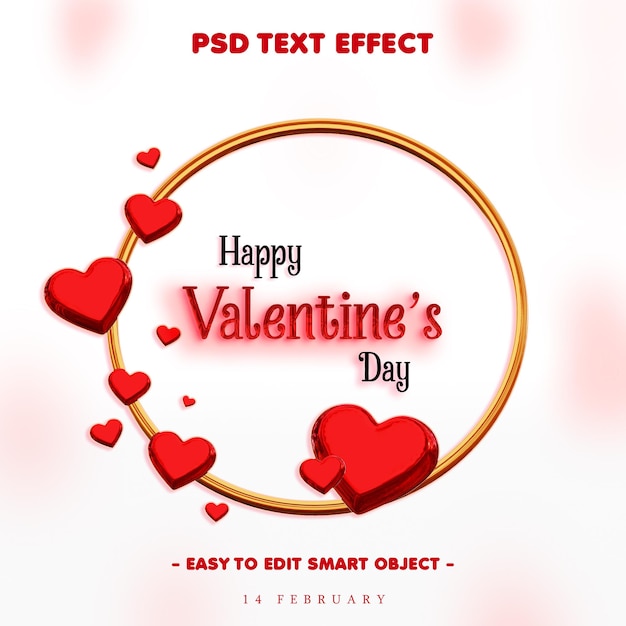 Happy Valentine's Day Circle Heart Design (Design del cuore del cerchio di San Valentino)