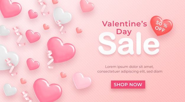 Happy Valentinstag Verkauf Banner