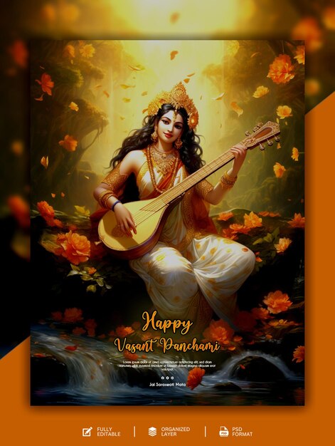 PSD happy vasant panchami grafik und social media design vorlage