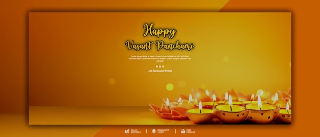 PSD happy vasant panchami grafik und social media design vorlage