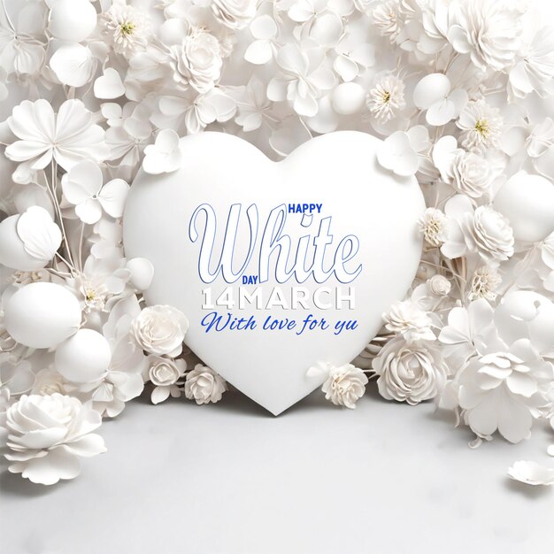 Happy white day celebration social media instagram-post-banner-vorlage für die feier des weißen tages