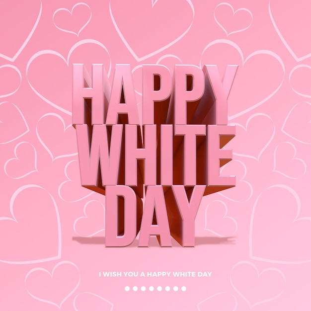 Happy White Day Rosa Flyer Vorlage Social Media Post Instagram Facebook