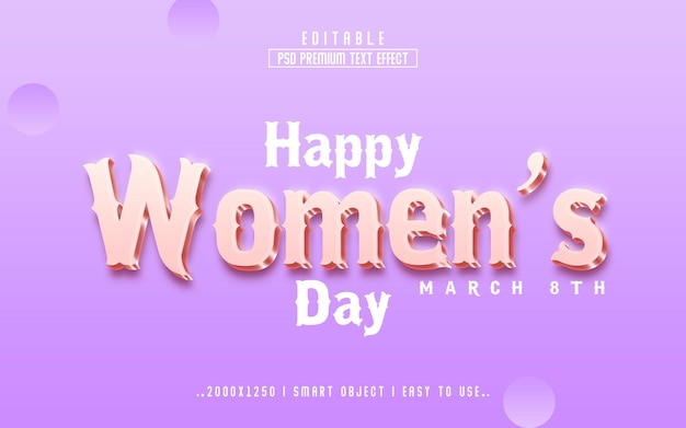 Happy Wome's Day 3D Editable Psd Text Effect Style