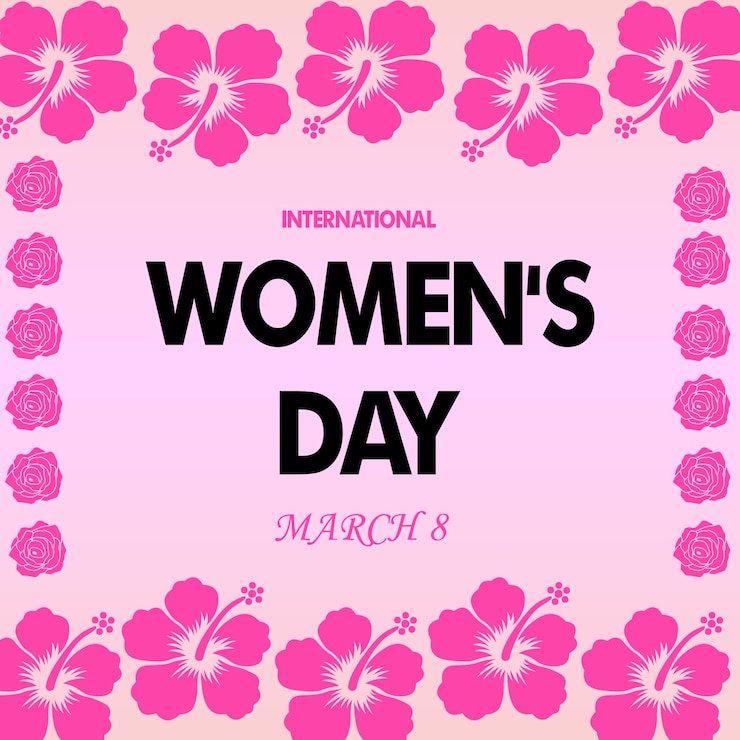 PSD happy women's day lovely pink design