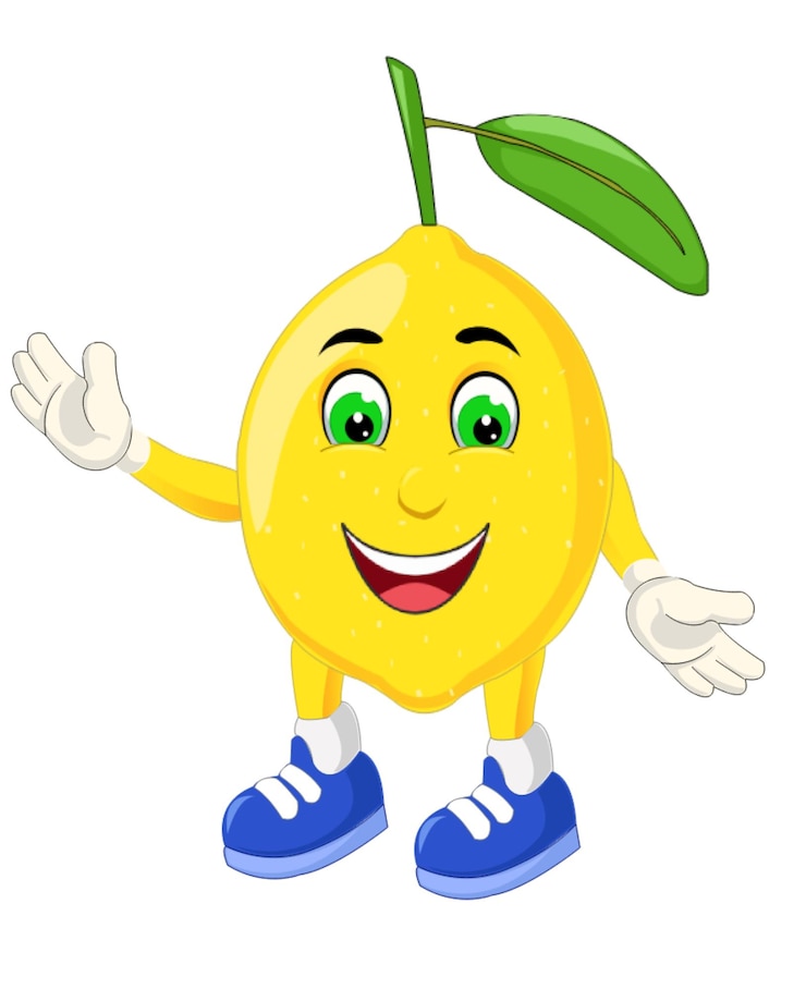 PSD happylemon cartoon character fruit