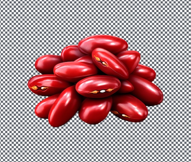 PSD haricots rouges si doux isolés sur fond transparent