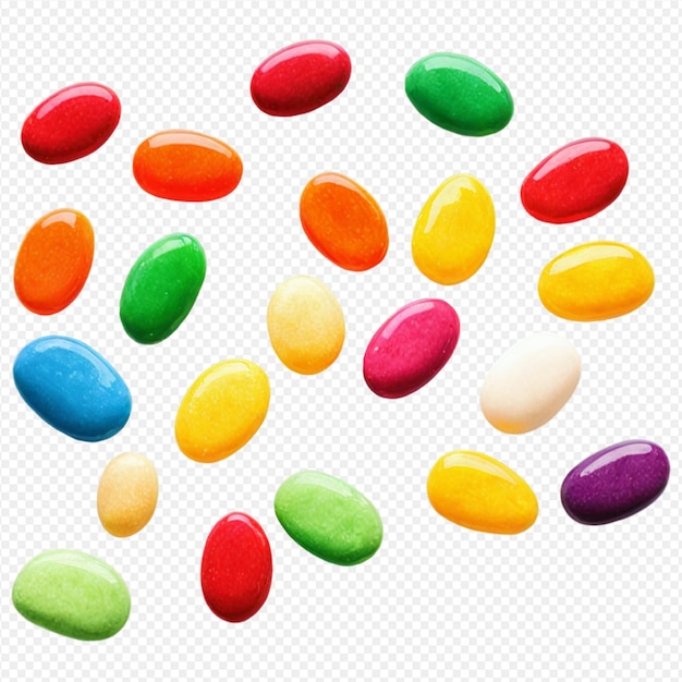 Des haricots variés et colorés, des aquarelles vibrantes, des illustrations détaillées, des bonbons éparpillés.