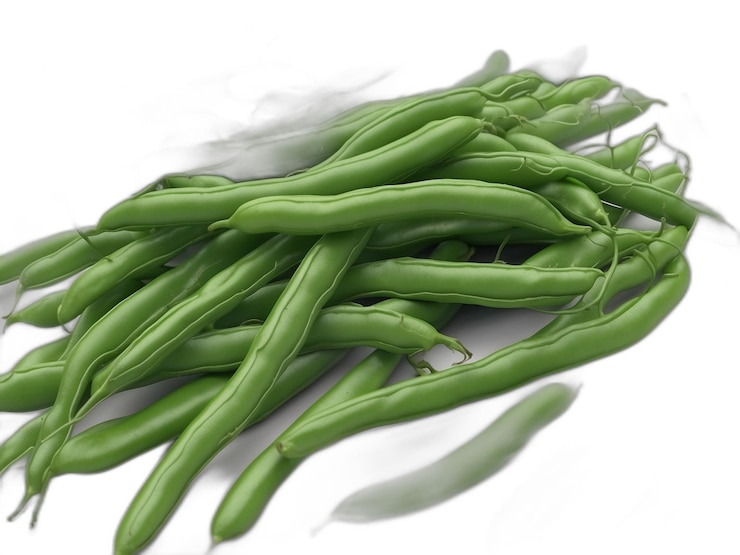PSD des haricots verts sur fond blanc