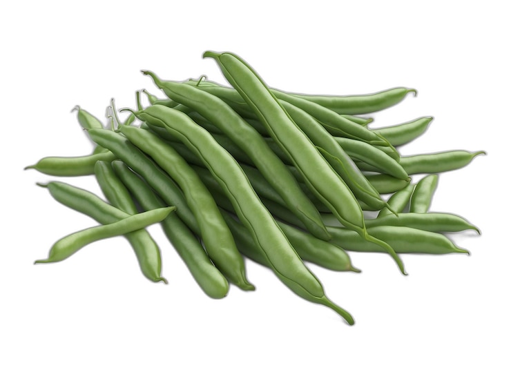 PSD des haricots verts sur fond blanc