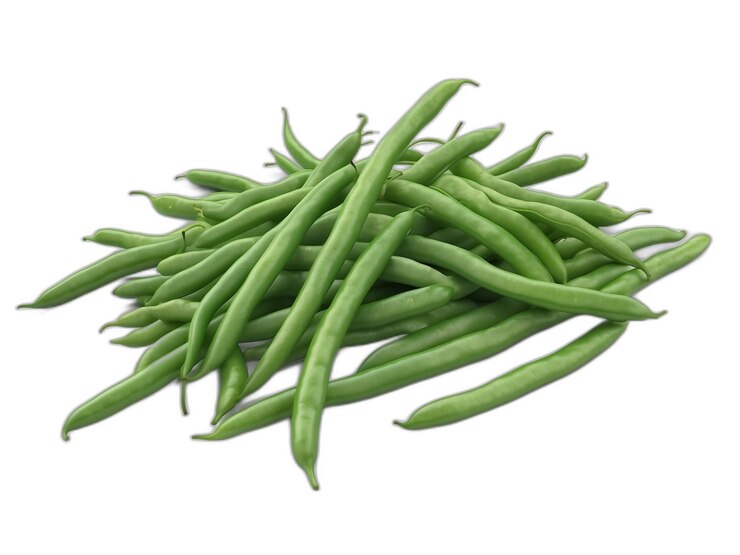 PSD des haricots verts sur fond blanc