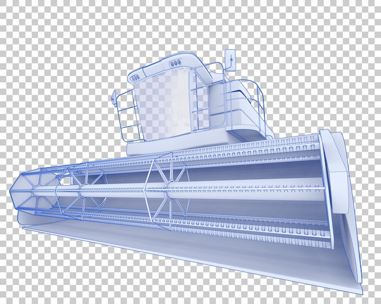 PSD harvester auf transparentem hintergrund 3d-rendering-illustration