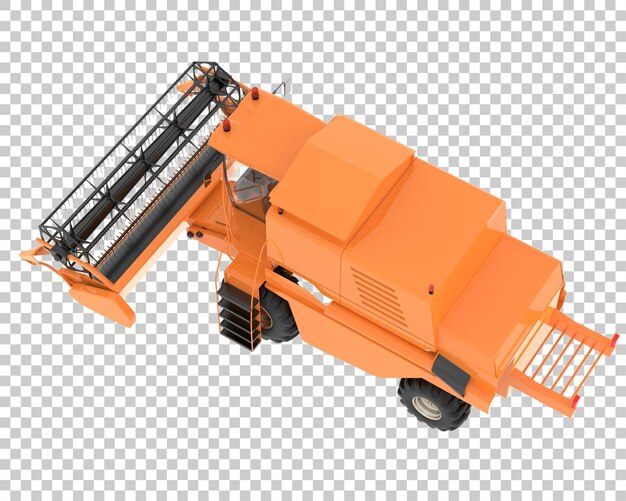 PSD harvester auf transparentem hintergrund 3d-rendering-illustration