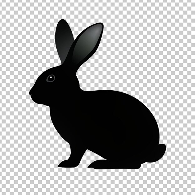 PSD hase-silhouette auf durchsichtigem hintergrund