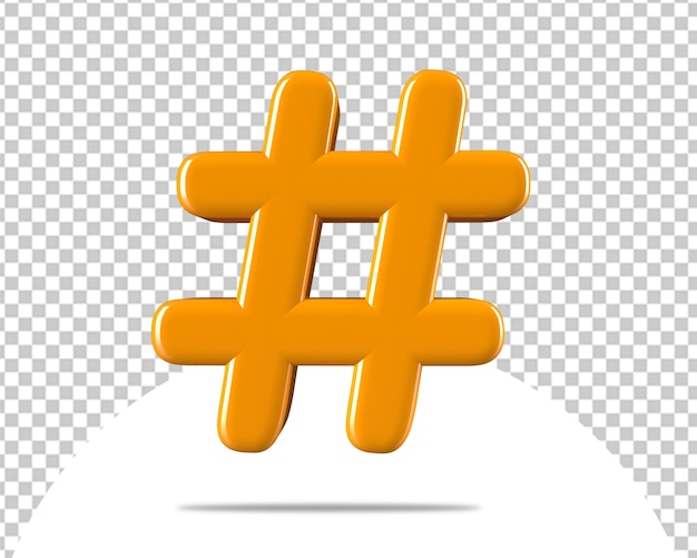 Hashtag Or Icône Signe 3d