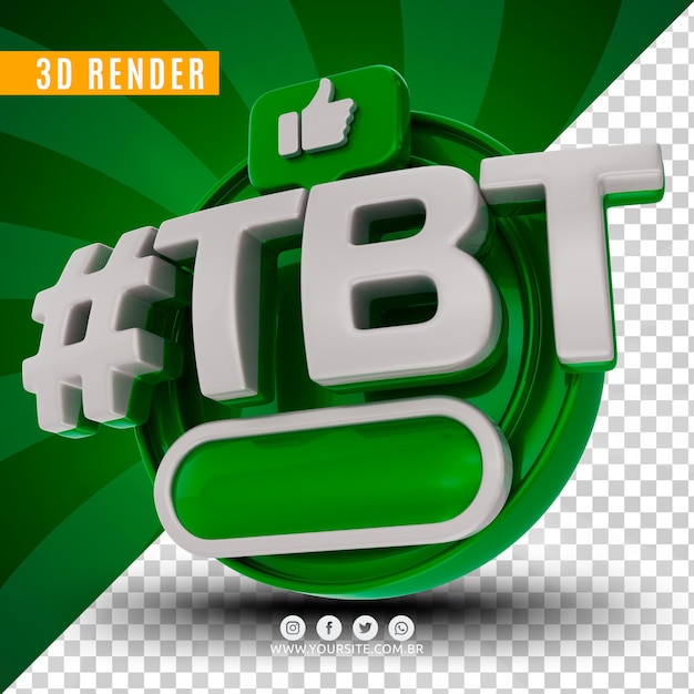 Hashtag tbt logo 3d para empresas