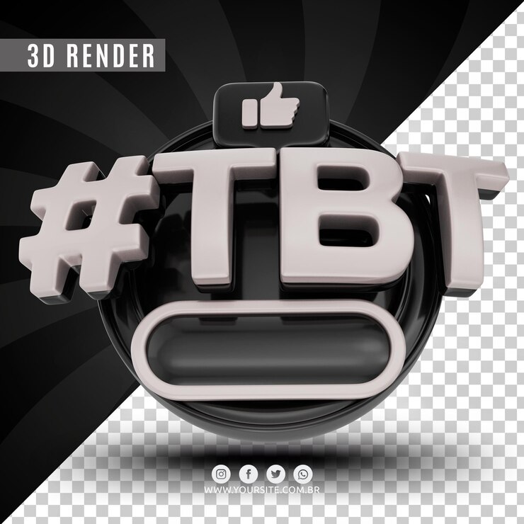 PSD hashtag tbt logo 3d para empresas