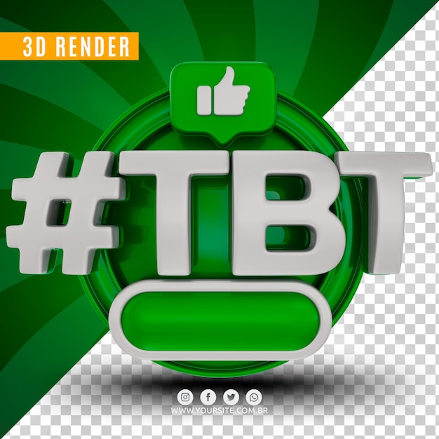 Hashtag tbt logo 3d para empresas