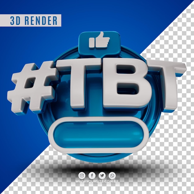 hashtag tbt logotipo 3d para empresas