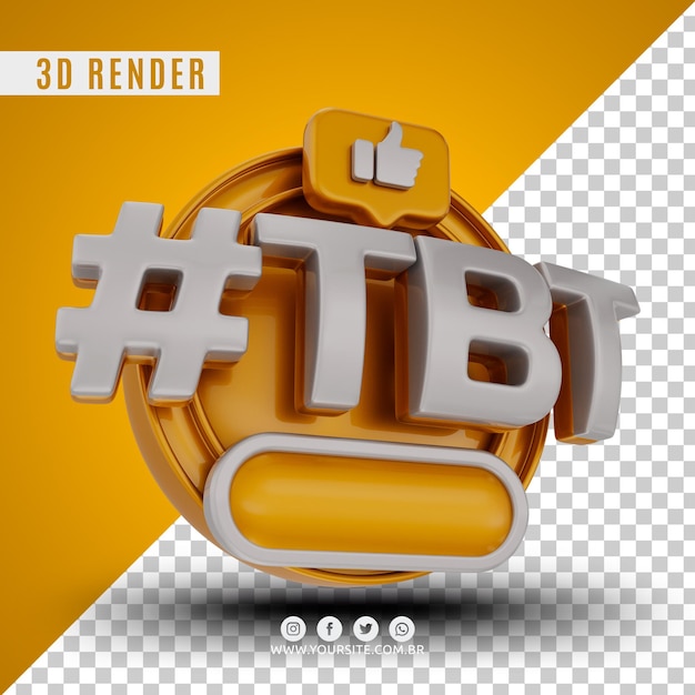 Hashtag tbt logotipo 3d para empresas