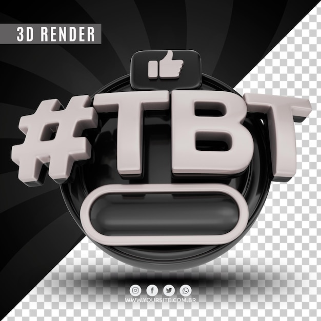 hashtag tbt logotipo 3d para empresas
