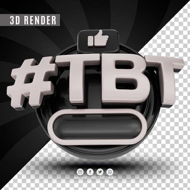 Hashtag tbt logotipo 3d para empresas