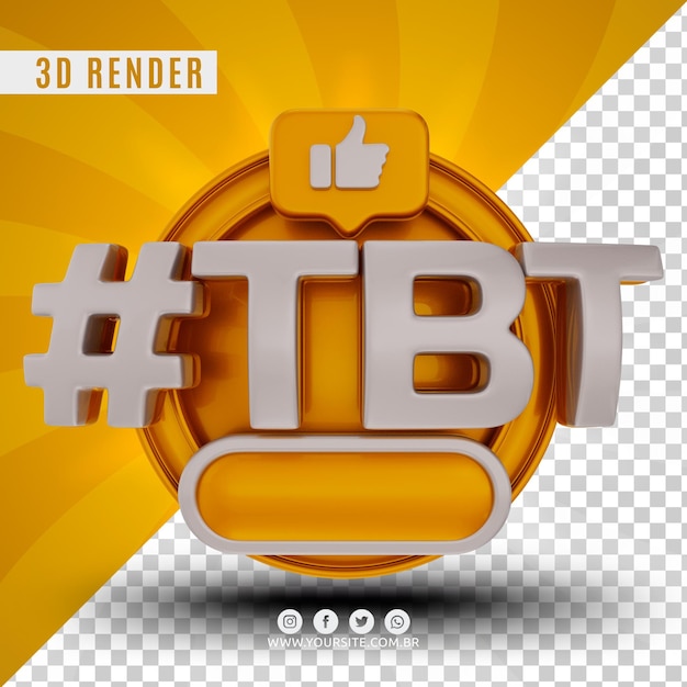 hashtag tbt logotipo 3d para empresas