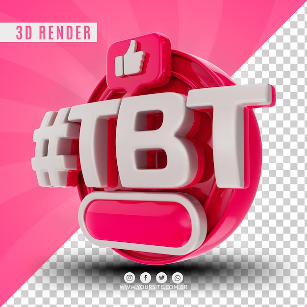 hashtag tbt logotipo 3d para empresas