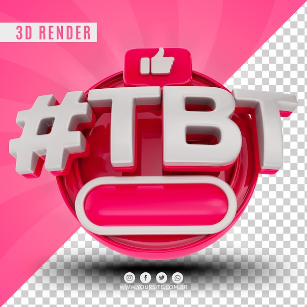 Hashtag tbt logotipo 3d para empresas