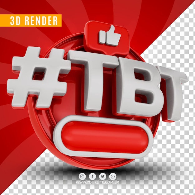 Hashtag tbt logotipo 3d para empresas