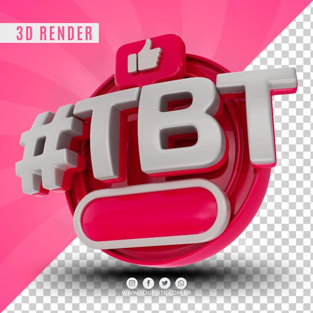 hashtag tbt logotipo 3d para empresas