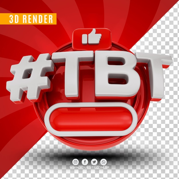 hashtag tbt logotipo 3d para empresas